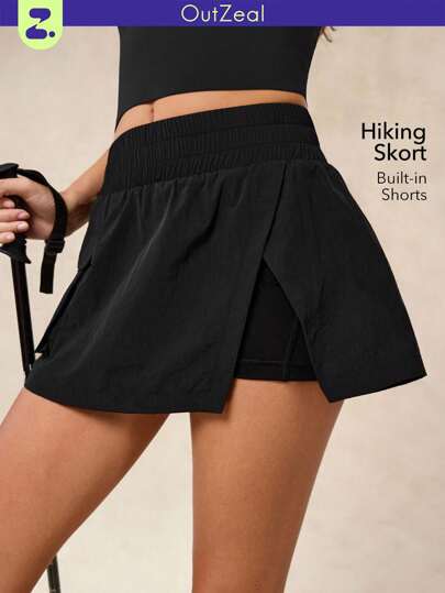 OutZeal Short cargo léger et résistant à l'eau avec taille tricotée et short intégré, pour randonnée et camping