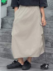 Dazy Kids 秋季女童半身裙 - 淺灰色 - 查看 4