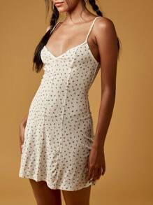 MISSGUIDED Ditsy Floral 睡裙迷你长款睡衣细肩带低胸夏季睡衣家居服睡袍 - 彩色 - 查看 6