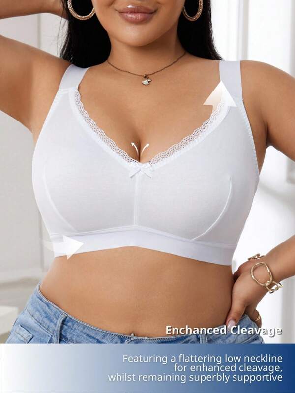SHEIN 1pc Women Plus Size Comfortable Wireless Bra