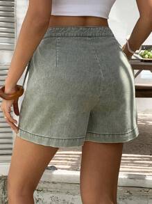 DAZY Shorts de mezclilla con estilo casual de atar para mujer en verano