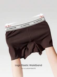 GLOWMODE 2 Pack Modal Silky Smooth Deodorant Logo Elastic Waistband Mid-Rise Waist Boyshort Underwear Daily Casual Wear