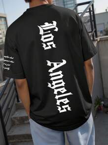 Manfinity EMRG Men's Letter Print Drop Shoulder T-Shirt