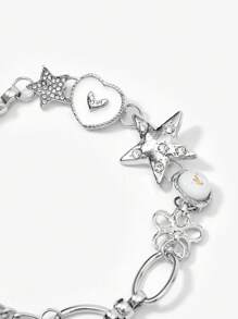 SHEIN ICON Luxury Minimalist Star & Heart Button Bracelet For Women - Multicolor - View 2