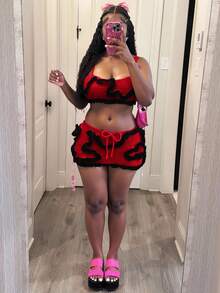 Slaydiva 2025 Summer New Music Festival Birthday Party Graduation Casual Daily Wear All-Match Versatile Leisure Cruise Travel Beach Sunbathing Strap Fitted Contrast Binding Knit Sweater Skirt 2pcs Women Sweater Set Y2k