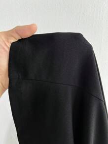SHEIN LUNE Plus Size V-Neck Long Sleeve Sexy Fashion Stylish Blazer - Black - View 7