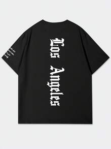 Manfinity EMRG Men's Letter Print Drop Shoulder T-Shirt