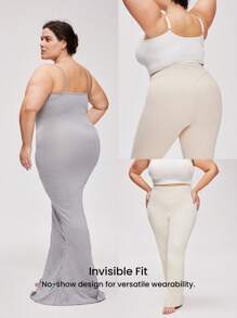 LUVLETTE Plus High-Waist Basic Briefs Waist Tummy Control Shapewear Airy Black Panty Underwear Women - Black - View 8