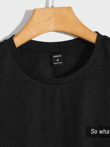 EURMUSE 2件男士字母印花圆领纯色休闲T恤 - 彩色 - 查看 3