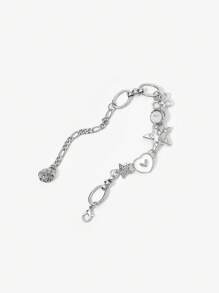 SHEIN ICON Luxury Minimalist Star & Heart Button Bracelet For Women - Multicolor - View 3