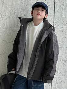 Dazy Kids Tween Boys Padded Coat, Fall Collection - Black - View 5