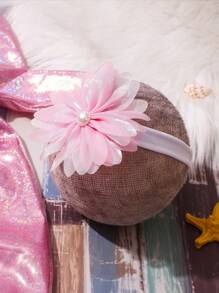 SHEIN 新生女婴闪亮美人鱼尾裙摄影道具套装 - 彩色 - 查看 8