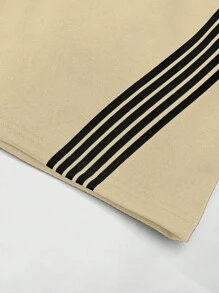 Claim Dot Men's Letter Striped Drawstring Waist Pocket Casual Shorts, Suitable For Casual Sports, Commuting, Back To School, Vacation, Ideal Gift For Boyfriend/Husband