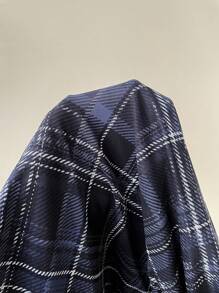 SHEIN MOD A 字型格子迷你连衣裙，可调节领口设计和腰部收紧设计