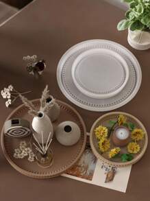 托盘模具硅胶模具适用于珠宝碗、盆、石膏、混凝土、DIY工艺品 - 树脂艺术混合形状模具套件、圆形泡泡珠托盘储物盒、环氧树脂模具、DIY香薰石膏板、硅胶模具 - 白色 - 查看 3