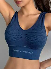 DAZY Bra Olahraga Tanpa Jahitan Elegan Warna Polos untuk Wanita, Pakaian Dalam Wanita - Royal Blue - View 4