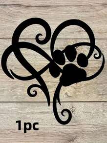 1 pezzo Decorazione da parete in metallo a forma di cuore infinito con impronta di zampa, simbolo dell'infinito, per interni ed esterni, decorazione memoriale per mamma di cane/gatto, decorazione per camera, giardino, matrimonio, casa - nero - Visualizzare 4