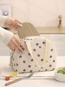 1PC Corduroy Lunch Bag, Large Capacity Insulated Lunch Bag, Soft Reusable Material, Portable Lunch Bags With Top Double Handles And Zipper, Multifunctional Insulated Lunch Box Bag,Lunch Box Bag For Men And Women, School Lunch Box, Picnic Bag For Bento Box, Ideal For School, Work, Camping, Office, Fall And Winter Home Decor, - Multicolor - View 16