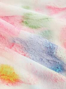 SHEIN MOD 大码女式扎染印花吊带连衣裙 - 彩色 - 查看 4