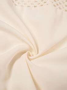 LanaWest Women's Bohemian Woven Strap Patchwork Minimalist Lace Trim Cropped Camisole And Mini Skirt Set - White - View 4