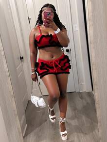 Slaydiva 2025 Summer New Music Festival Birthday Party Graduation Casual Daily Wear All-Match Versatile Leisure Cruise Travel Beach Sunbathing Strap Fitted Contrast Binding Knit Sweater Skirt 2pcs Women Sweater Set Y2k