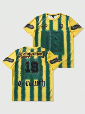 Prep Camiseta de manga corta con estampado de ojo para hombre, adecuada para el uso diario en primavera/verano