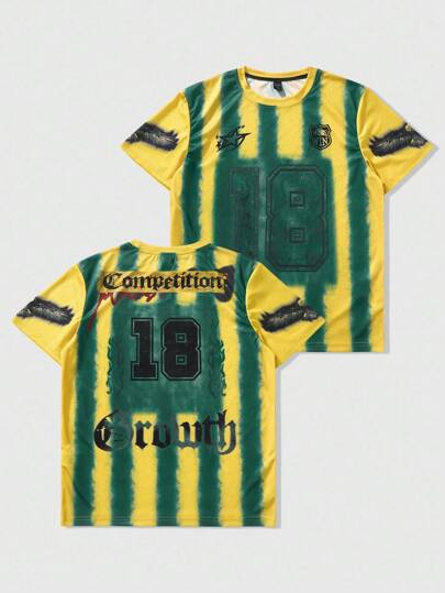 Prep تي شيرت أكمام قصيرة بطباعة عين الرجال، مناسب للارتداء اليومي في فصلي الربيع/الصيف