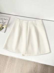 Franclia Graduation Wear Casual Versatile Straps Asymmetrical Hem New Summer Style Khaki Textured Wide Fabric Skirt Ladies Short Skirt Women's Skirt Ladies Summer Clothing Summer Clothing Bottoms