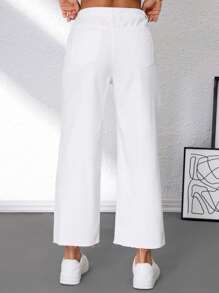 SHEIN Tall Women's All White 7/8 Straight Leg Jeans Business Casual Outfits Women Office Outfits For Women Fall Women Jeans