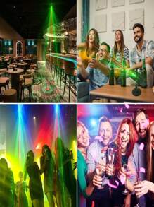 Disco Light, Sound Activated Flashing Stage Laser Projector With Remote Control, Ideal For Party, Bar, Birthday, Wedding, Holiday, Christmas Decorations And Live Performances. - Black - View 8