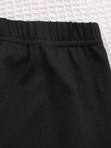 SHEIN Playful Pals Bộ 2 áo nỉ cổ đứng tay dài có khóa kéo họa tiết trái tim và quần nỉ thêu chữ co giãn, ấm áp và thoải mái cho bé gái, trang phục thường ngày mùa thu/đông - Màu tím - Xem 4