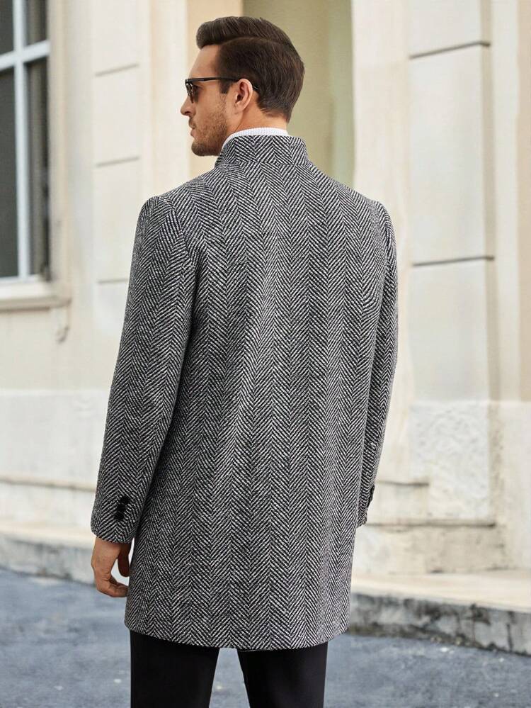 Men Single Breasted Overcoat