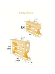 SHEIN 1 pieza Dispensador transparente de 3/4 niveles deslizante para huevos, soporte automático a prueba de roturas para refrigerador y encimera, fácil de limpiar, lavable, equipo de suministro industrial de alimentos, estante de almacenamiento en la puerta lateral del refrigerador para organización de la cocina, caja de almacenamiento de huevos