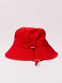 MUSERA Frayed Edge Tie String Bucket Hat Cool For Festival