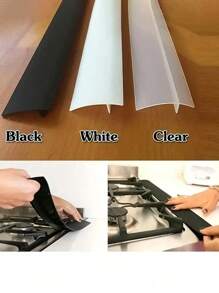1PC/2PCS 炉灶台面盖厨房密封条，炉灶顶部密封条，有机硅耐高温厨房缝隙条，防油污燃气灶缝隙软密封条硅胶缝隙塞厨房炉灶台面缝隙盖 - 柔性炉灶空间填充物 - 彩色 - 查看 5
