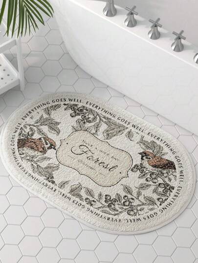 SHEIN 1 件浴室入口门吸水防滑垫，可机洗垫，吸水门垫家居浴室装饰浴室地毯户外地毯门垫夏季浴室配件