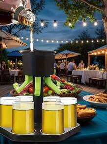 SHEIN 1pc 6 Shot Glass Dispenser hoàn hảo cho rượu vang, rượu whisky, bia và rượu mạnh, Wine Dispenser lý tưởng cho các bữa tiệc và trò chơi uống rượu (không bao gồm ly rượu vang) - màu đen - Xem 6
