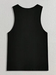 Manfinity VCAY paquete de 2 camisetas sin mangas de punto casual de unicolor, para hombres, para amigos