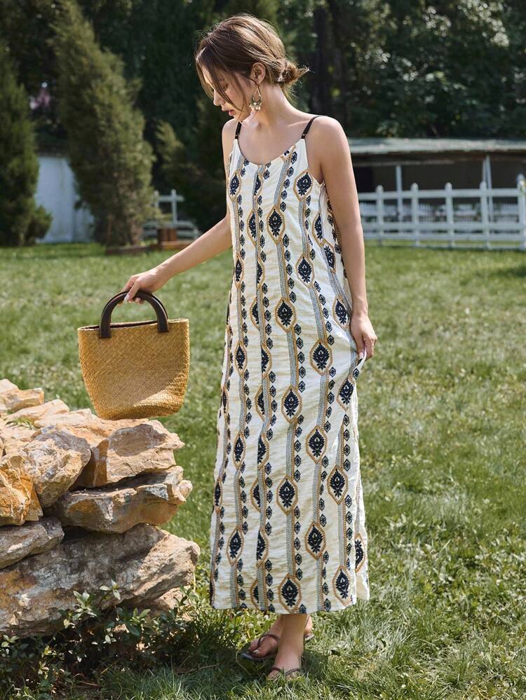 Women's Sleeveless Bohemian Style Long Dress For Summer Vacation Cruise Outfit For Women Boho