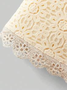 Ontre 少女刺绣花卉蕾丝边半身裙 - 杏色 - 查看 4