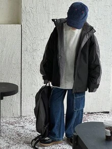 Dazy Kids Tween Boys Padded Coat, Fall Collection - Black - View 2