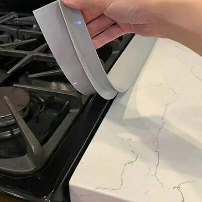 1PC/2PCS 炉灶台面盖厨房密封条，炉灶顶部密封条，有机硅耐高温厨房缝隙条，防油污燃气灶缝隙软密封条硅胶缝隙塞厨房炉灶台面缝隙盖 - 柔性炉灶空间填充物