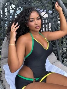 Alexandranx 2 chiếc váy liền thân thanh lịch màu trơn mùa hè cho nữ có dây đeo vai và viền nhiều màu - màu đen - Xem 6