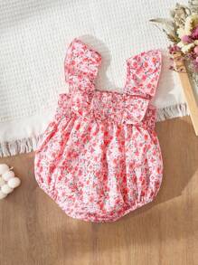 Blossori Baby Girls Countryside Style Floral Ruffle Sleeve Bodysuit - Multicolor - View 2