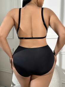 SHEIN 2pcs/Set Women Plus Size Minimalist Seamless Underwear Set