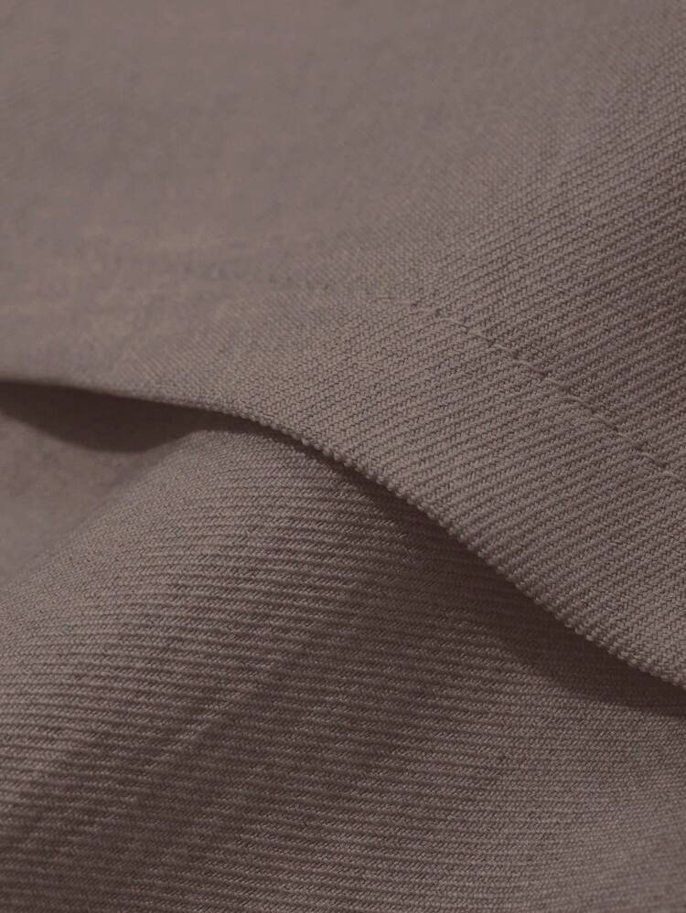 2pcs Women's Solid Color Shirt And Wide Leg Pants Set