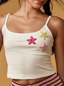 MISSGUIDED 海星装饰夏季吊带背心沙滩装度假装假期背心泳装节日装春假青年审美 - 白色 - 查看 6