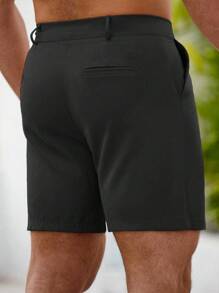 Manfinity Homme Men Solid Slant Pocket Shorts - Black - View 2