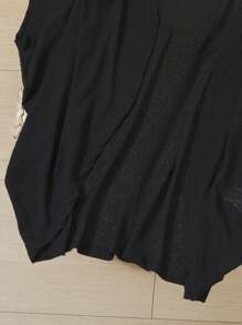 EMERY ROSE 秋冬罗纹针织蝙蝠袖大衣 - 黑色 - 查看 4