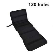 36/48/72/120 Hole Pencil Curtain Color Pencils Pen Holder Portable Folding Sketch Pen Pencil Case Black Oxford Cloth Art Students Special School Supplies Storage Bag Large Capacity Pen Insert Bag - Multi-style - View 6